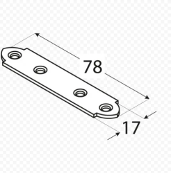 Крепление узкое 78х17х2 ОЦ ( 4шт в компл)