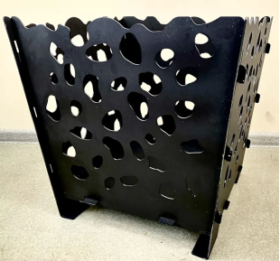 Костровая чаша 600х600х600 Ral9005 термостойкая рисунок камни
