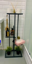 Подставка для цветов, для кухни, в ванную комнату напольная средняя 400х240х960 черный цвет