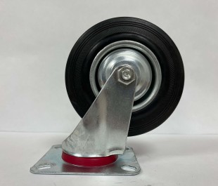 Колесо ф125 резина черн. поворот. б/т (Китай)